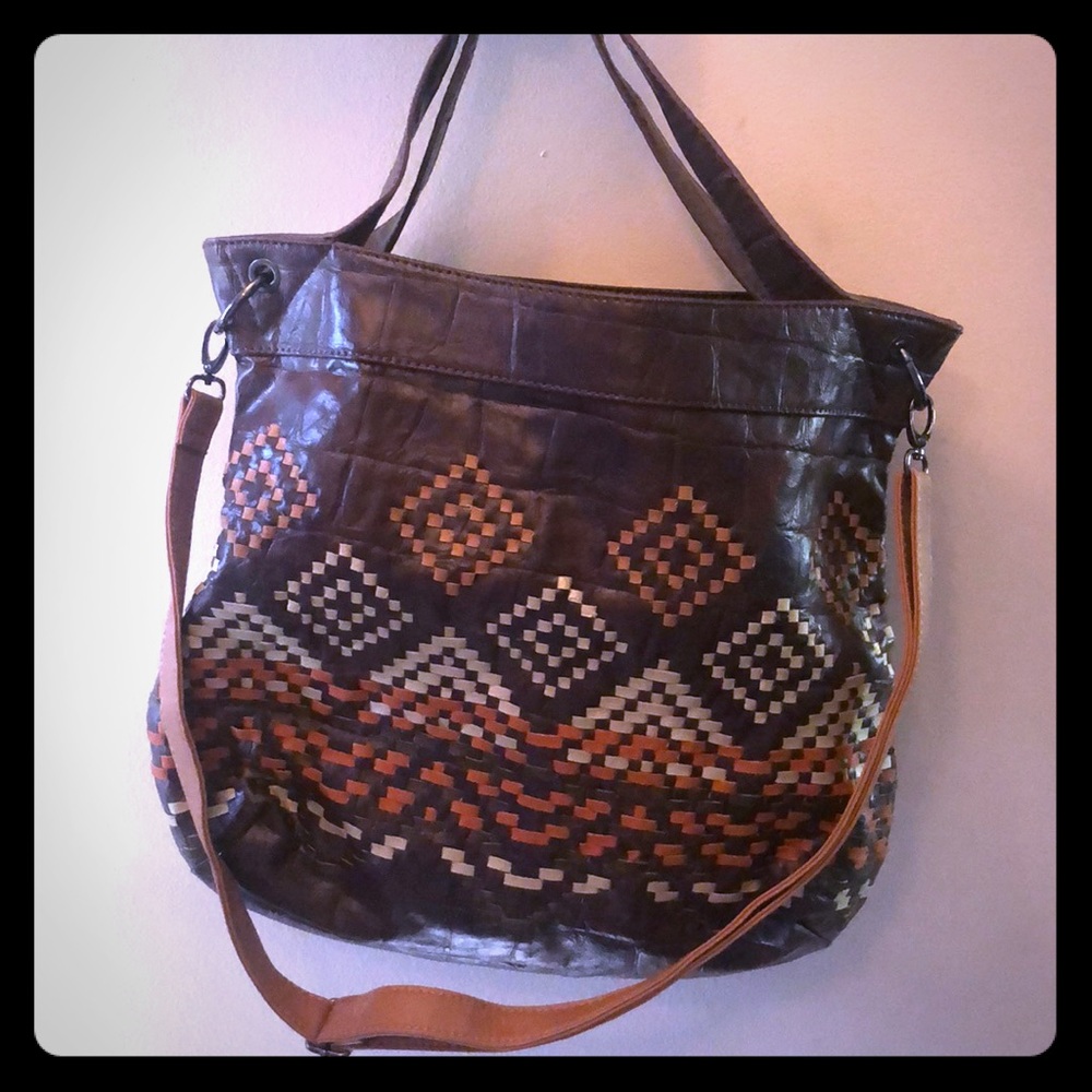 Faux Brown Leather Hobo style Bag